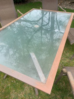 Large outdoor patio table and six chair set all for one price of