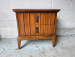 Dixie Furniture Mid Century Walnut Nightstand Side Table.