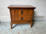 Dixie Furniture Mid Century Walnut Nightstand Side Table.
