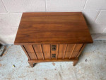 Dixie Furniture Mid Century Walnut Nightstand Side Table.
