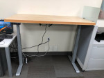 12 Used Z Adjustable Height Table, 60x30, Maple Top, Gray Base