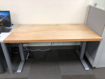 12 Used Z Adjustable Height Table, 60x30, Maple Top, Gray Base