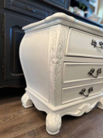 Large Bombe style French Provencial nightstand side table