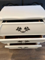 Large Bombe style French Provencial nightstand side table