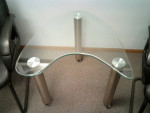 Glass Boomerang Side Table