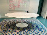 MCM marble oval dining table 78" X 48"
