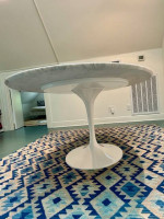 MCM marble oval dining table 78" X 48"