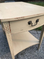 Antique Mersmann end table, real redwood painted and scuffed
