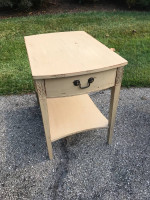 Antique Mersmann end table, real redwood painted and scuffed