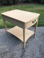Antique Mersmann end table, real redwood painted and scuffed