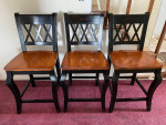 3 Black Cherry Wine High Top Table / Countertop Chairs Stools