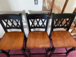 3 Black Cherry Wine High Top Table / Countertop Chairs Stools