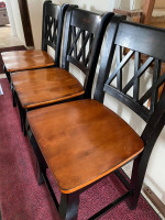 3 Black Cherry Wine High Top Table / Countertop Chairs Stools