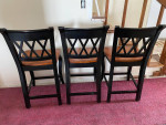 3 Black Cherry Wine High Top Table / Countertop Chairs Stools