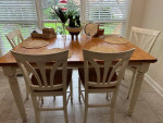 Bar Height Kitchen Table and 4 Chairs with 18" leaf.