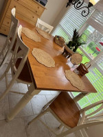 Bar Height Kitchen Table and 4 Chairs with 18" leaf.