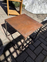 Crate & Barrel Oxidized Steel Cube Side Table - Stackable
