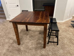 Wood Table & Stools