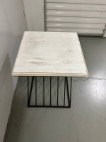 Modern Whitewash Side End Table