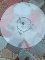 Round Glass  top for patio table w/ Umbrella hole