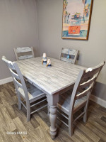Dining table ,4 chairs CUSTOM COSTAL STYLE  with drawers !!!