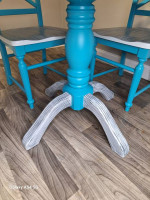 Dining table w 4 chairs blue CUSTOM COSTAL STYLE !!!