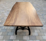 Beautiful Large Solid Piece Live Edge Dining Table Cast Iron Bases