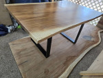New 6 person live edge dining room table -1 piece, thick, solid, heavy