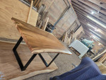 New 6 person live edge dining room table -1 piece, thick, solid, heavy