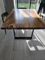 New 6 person live edge dining room table -1 piece, thick, solid, heavy