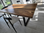 New 6 person live edge dining room table -1 piece, thick, solid, heavy