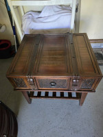 Leather strap table