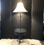 IRON METAL LAMP WITH GLASS TABLE