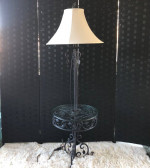 IRON METAL LAMP WITH GLASS TABLE
