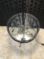 IRON METAL LAMP WITH GLASS TABLE