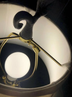 IRON METAL LAMP WITH GLASS TABLE