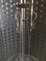 IRON METAL LAMP WITH GLASS TABLE