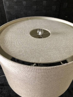 2- BRAND NEW CLEAR GLASS TAPERED HEX TABLE LAMPS