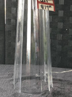 2- BRAND NEW CLEAR GLASS TAPERED HEX TABLE LAMPS