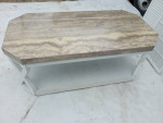 Coffee table with wheels.
