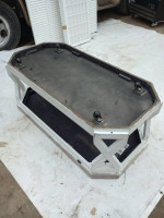 Coffee table with wheels.