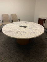 Marble round conference table