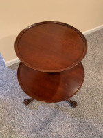 Table, Claw Foot, Round, 2 Tier