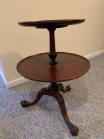 Table, Claw Foot, Round, 2 Tier