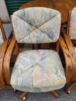 Game Table and 4 Chairs on Casters. Solid Wood