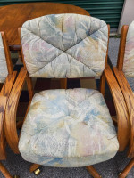 Game Table and 4 Chairs on Casters. Solid Wood