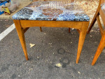 Mid Century Walnut Dining Table with Leaf and 4 Chairs. 1960s.