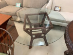 Rattan Table Base with 48” Round Glass