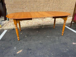 S.Bent Bros Furniture Solid Oak Dining Table with 2 leaves..