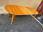 S.Bent Bros Furniture Solid Oak Dining Table with 2 leaves..